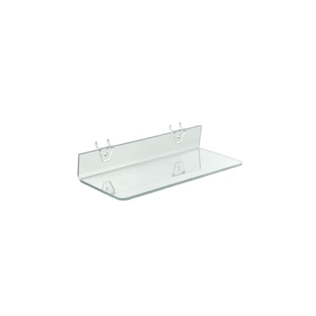 Azar Displays 13.5"W x 4"D Clear Acrylic Shelf for Pegboard and Slatwall, PK4 556017